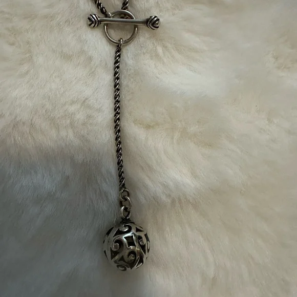 SILPADA 925 Silver Vintage Carved Solid
Pendent Goldstone Necklace NE4104 - Picture 2 of 4